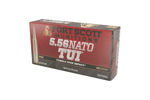 Fort Scott Tumble Upon Impact Ammo, 5.56x45mm NATO, SCS, 70 Grain, 20 Rounds