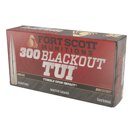 Fort Scott Tumble Upon Impact Ammo, 300 BLK, SCS, 150 Grain, 20 Rounds