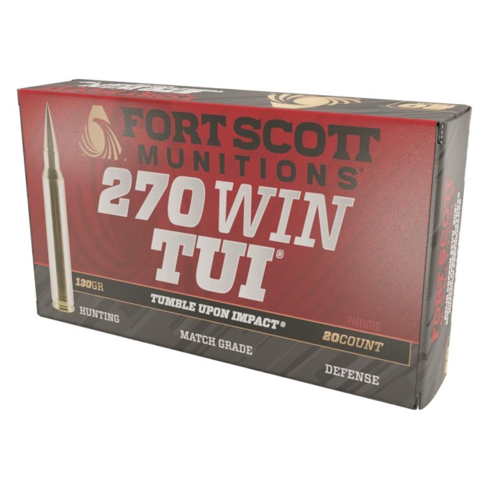 Fort Scott Munitions 270 WIN 130 gr SCS Tumble Upon Impact (TUI) 20rd Box