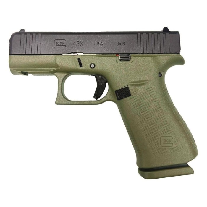 Glock 43X FR HGA 9mm 3.6" 10rd Pistol - ODG/Black - GUX4350201FRBFG