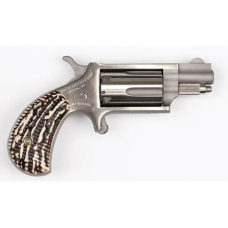 North American Arms NAA, Mini Revolver 22WMR, 1.125" Barrel, SS Stag Grips, 5Rd