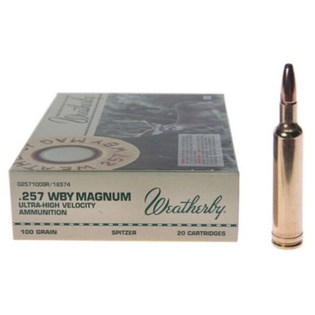 Weatherby Select Plus 100 gr Spire Point .257 Mag Rifle Ammo, 20/box - H257100SP