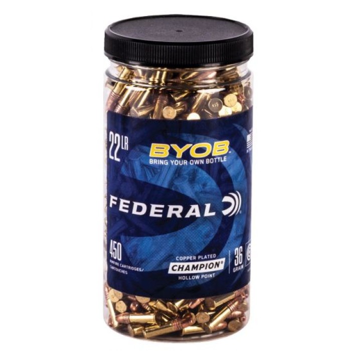 Federal BYOB 36 gr Copper-Plated Hollow Point .22lr Ammo, 450/box - 750BTL450