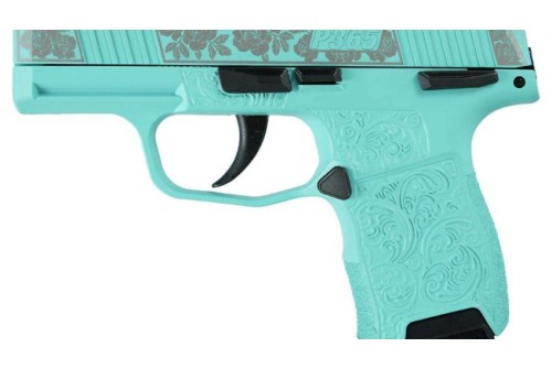 Sig Sauer Exclusive "Tiffany And Roses" P365-380 Handgun 380 Auto 10Rd Magazine 3.1" Barrel Black Manual Safety 640164GRT