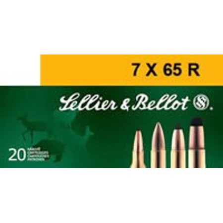 Sellier & Bellot 7x65R 173 Grain Soft Point Cut-Through Edge Rifle Ammo, 20 Rounds, SB765RA