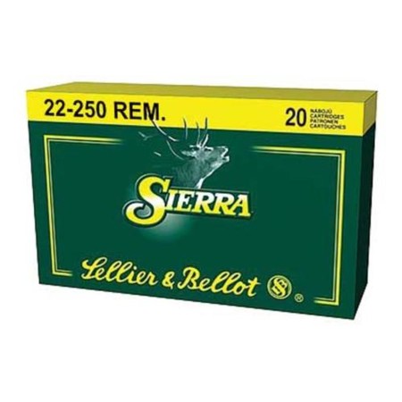 Sellier and Bellot 22-250 Remington 55 SBT 20Rd/Box