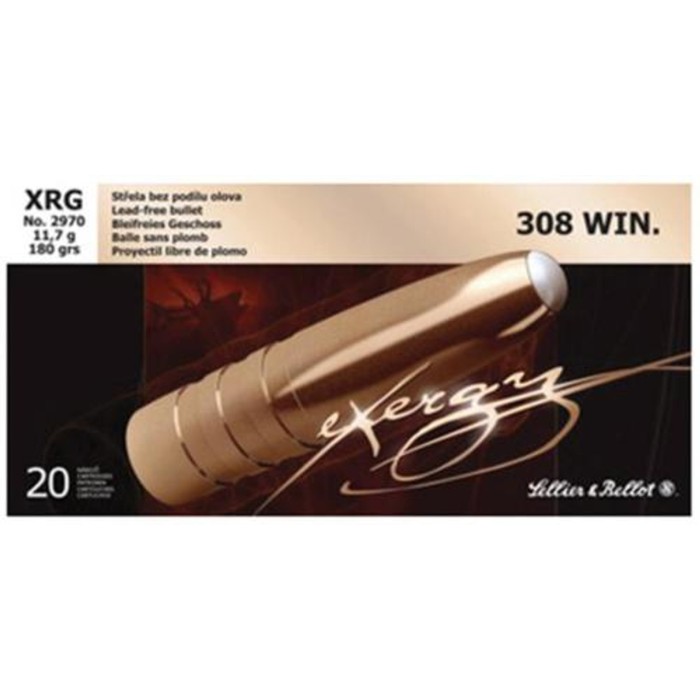 Sellier & Bellot 308 Winchester Ammo 180 Grain eXergy Lead Free