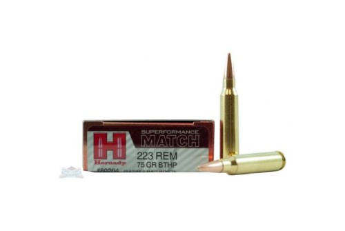 Hornady 223 Rem 75gr BTHP Superformance Match Ammunition 20rds- - -80264