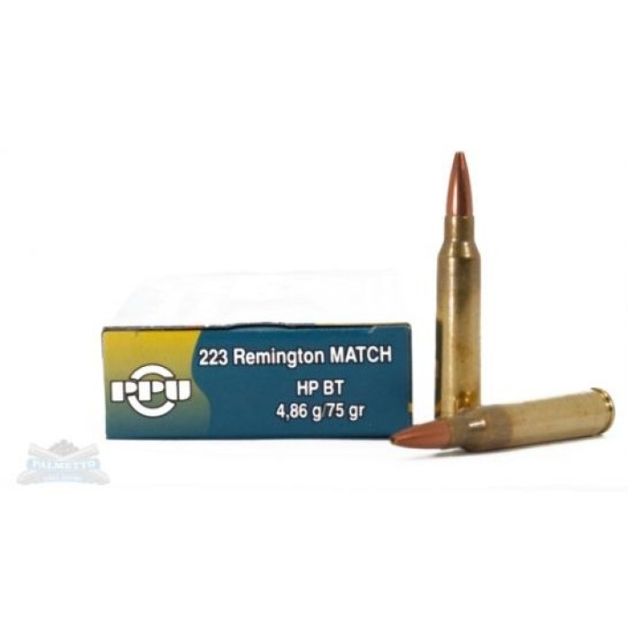 PRVI 223 75GR MATCH HP BT 20RD - Brass Casing