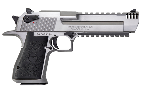 Magnum Research Desert Eagle Mark XIX .50 AE Pistol w/ Integral Muzzle Brake, Brushed Stainless Steel - DE50SRMB