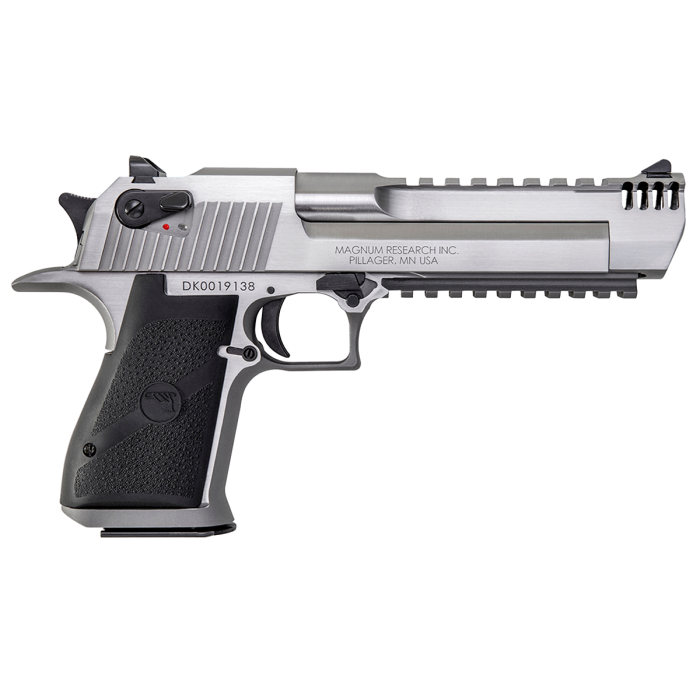 Magnum Research Desert Eagle Mark XIX .50 AE Pistol w/ Integral Muzzle Brake, Brushed Stainless Steel - DE50SRMB