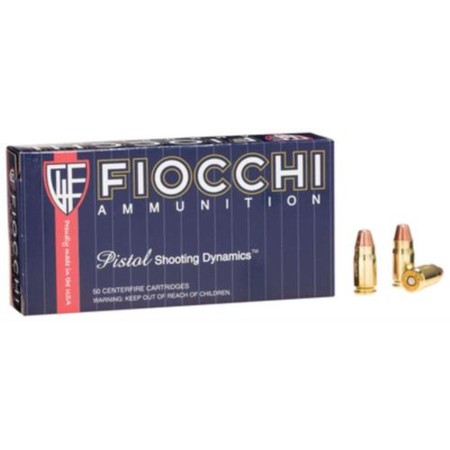 Fiocchi Range Dynamics .357 SIG 124 Grain FMJ Brass Cased Centerfire Pistol Ammo, 50 Rounds, 357SIGAP