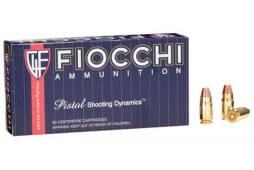 Fiocchi Range Dynamics .357 SIG 124 Grain FMJ Brass Cased Centerfire Pistol Ammo, 50 Rounds, 357SIGAP