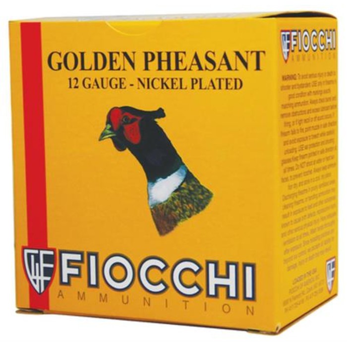 Fiocchi Golden Pheasant Nickel 12 Ga, 2.75", 1.3oz, 5 Shot, 1250 FPS, 25rd/Box