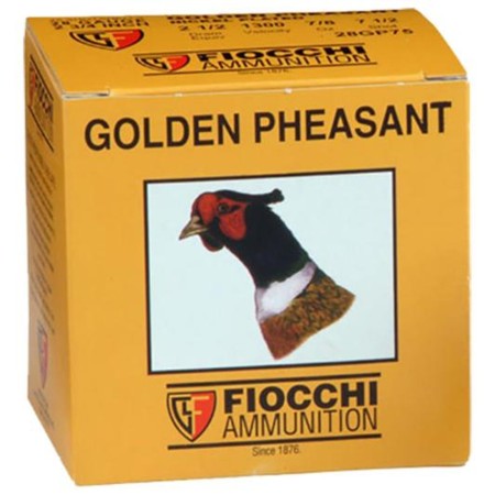 Fiocchi Golden Pheasant 28 Gauge 7/8oz 2.75in 7 1/2 Size Shotgun Ammo, 25 Rounds, 28GP75