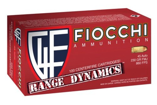 Fiocchi Range Dynamics, Fio 45ard100  45a        230 Fmj Range Pk 100/box