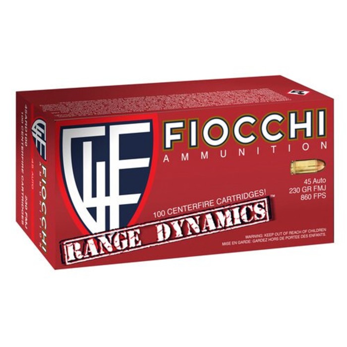 Fiocchi Range Dynamics, Fio 45ard100  45a        230 Fmj Range Pk 100/box