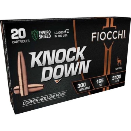 Fiocchi KnockDown, .300 Winchester Magnum, CHP, 165 Grain, 20 Rounds