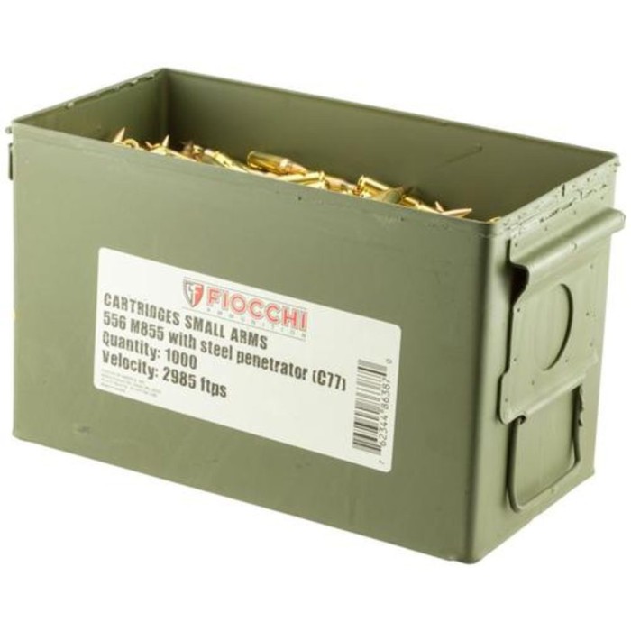 Fiocchi Canned Heat 223 Remington/5.56 NATO 62gr, Full Metal Jacket 1000 Rounds