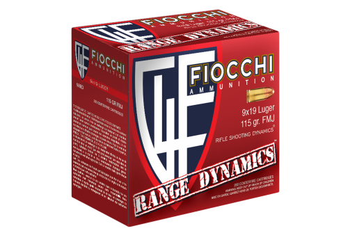 Fiocchi Range Dynamics 9mm 115 gr Ammo FMJ - 100rds - 9ARD100