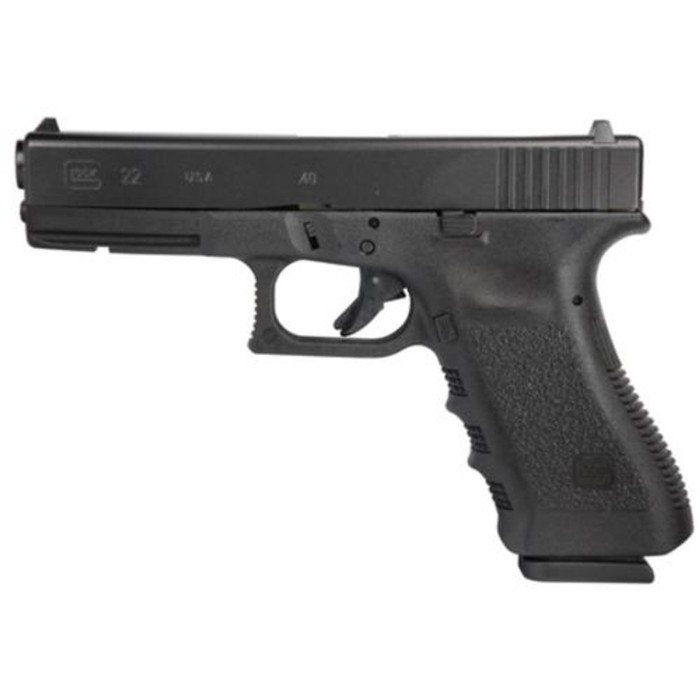 Glock, 22, Safe Action, 40S&W, 4.49" Barrel, Polymer Frame, Matte Finish, Fixed Sights, 15Rd, 2 Magazines, Glock OEM Rail, Right Hand