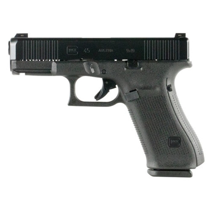 Glock G45 Compact, 9mm, 4.02" Barrel, 10rd, FS, Black nDLC Slide, Black Frame