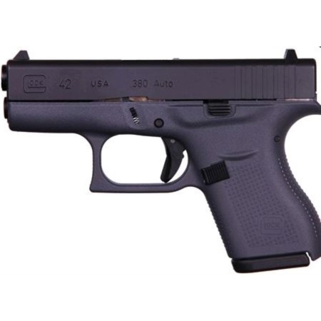 Glock G42 Gray .380ACP, 3.25" Barrel Fixed Sights, Gray 6rd Mag