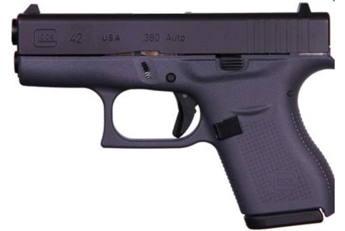 Glock G42 Gray .380ACP, 3.25" Barrel Fixed Sights, Gray 6rd Mag