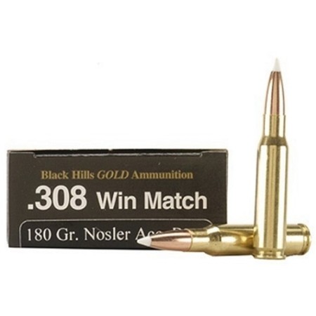 Black Hills Gold 308 Winchester Ammo 180 Grain Nosler AccuBond