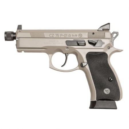 CZ-USA CZ P-01 Urban Grey Suppressor-Ready (Omega) 9mm Pistol, Anodized Gray - 91299