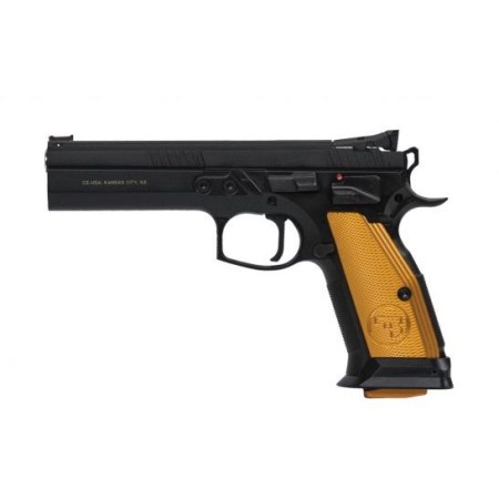 CZUSA 01261 CZUSA 75 Tactical Sport Orange 9mm Luger Single 5.40" 10+1 Orange Aluminum Grip Black Slide