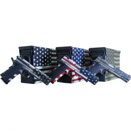 Citadel M-1911 with Ammo Can 45 ACP, 5" Barrel, Black G10 Grip American Flag, Battleworn Gray Cerakote Slide, 8rd
