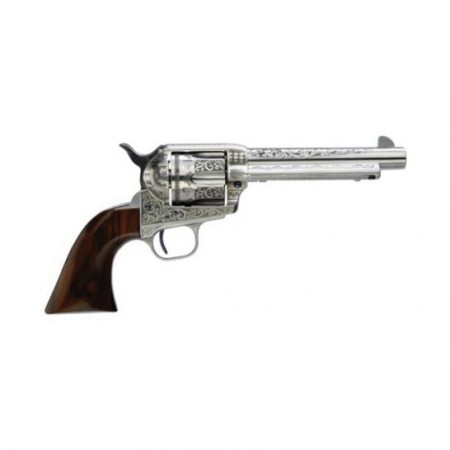 Taylors & Company 1873 Cattleman Photo Engraved .45 LC Revolver, White Heat Treated Steel - 701AWE