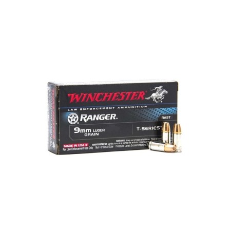 Winchester 9mm 147gr FMJE 50rd box - Brass Casing