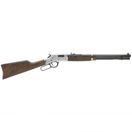 Henry Big Boy Silver Deluxe Engraved .44 Mag/.44 Spl Lever Action Rifle, Brown - H006SD