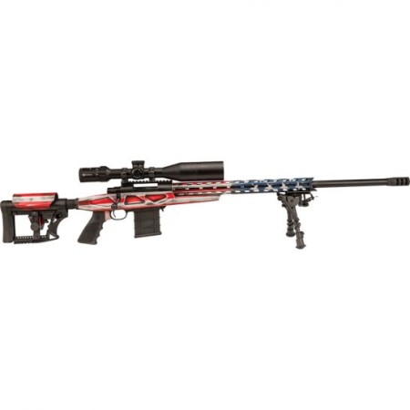 Howa M1500 6.5 Crd Bolt Action Rifle w/ 4-16x50mm Long Range Scope, American Flag RWB Cerakote - HCRA72507USK