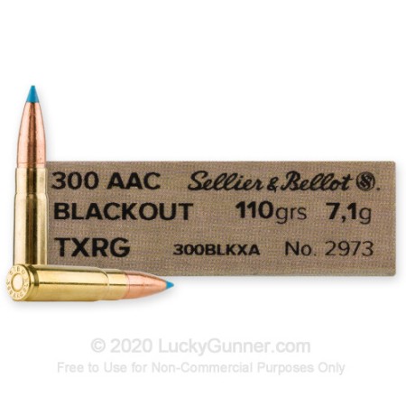 300 AAC Blackout - 110 Grain eXergy Blue - Sellier & Bellot - 20 Rounds