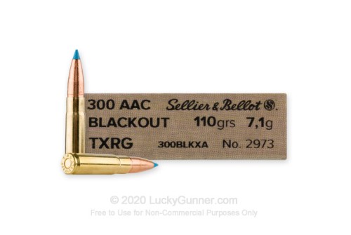 300 AAC Blackout - 110 Grain eXergy Blue - Sellier & Bellot - 20 Rounds