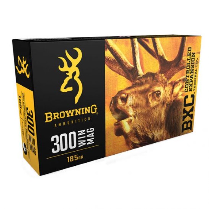 Browning 300 Winchester Magnum 185gr BXC Ammunition, 20 Round Box - B192203001