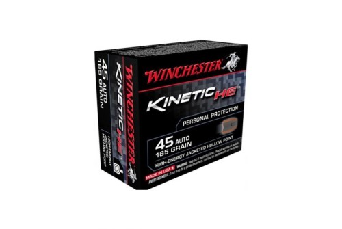 Winchester ..45 Auto/ACP 185gr JHP Kinetic HE Pistol Ammunition, 20 Rounds - HE45JHP