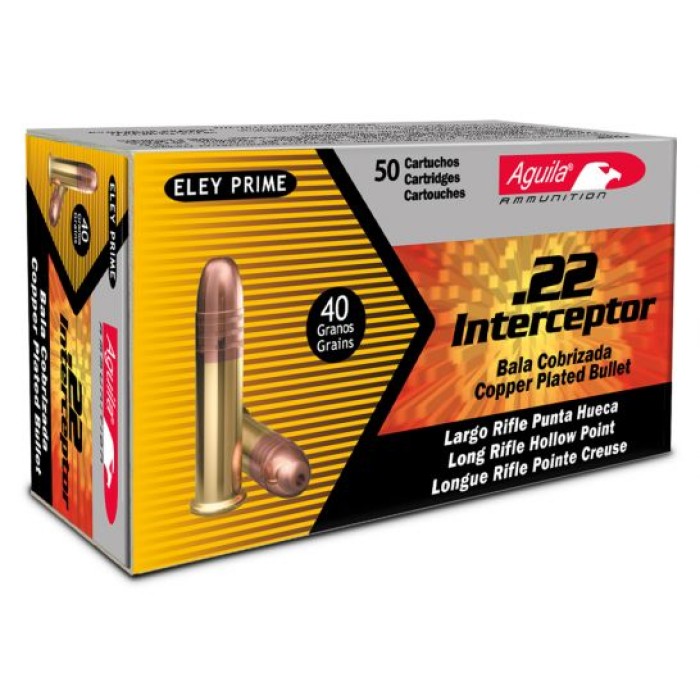 Aguila Special .22 LR Interceptor HP 40 gr Hollow Point Ammo, 50/box - 1B222321
