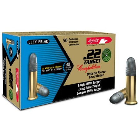 Aguila 1B222500 Target Competition 22 LR 40 gr Lead Solid Point 50 Bx/20 Cs