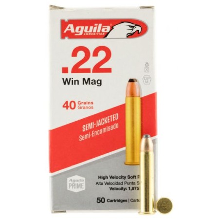 Aguila Special .22 WMR 40 gr Semi-Jacketed Soft Point Ammo, 50/box - 1B222401