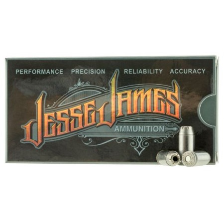Ammo, Inc. Jesse James .40Cal 180 Grain HP Brass Cased Centerfire Pistol Ammo, AMMO40180HP-JJ20