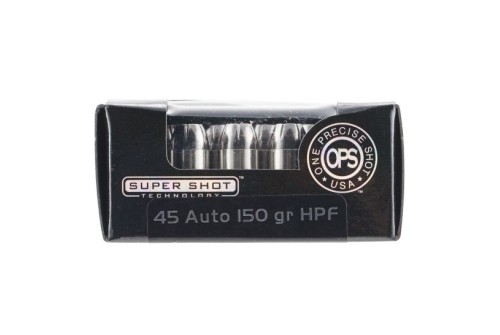 Ammo Inc OPS (One Precise Shot) 150 gr Hollow Point Frangible .45 ACP Ammo, 20/box - 45150HPF