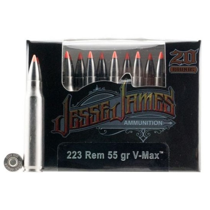 Jesse James Black Label 223/5.56 55gr, V-Max 20rd Box