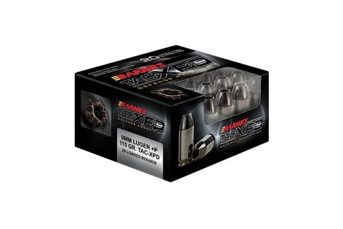 Barnes Bullets TAC-XPD 115 gr Barnes TAC-XP 9mm +P Ammo, 20/box - 21551
