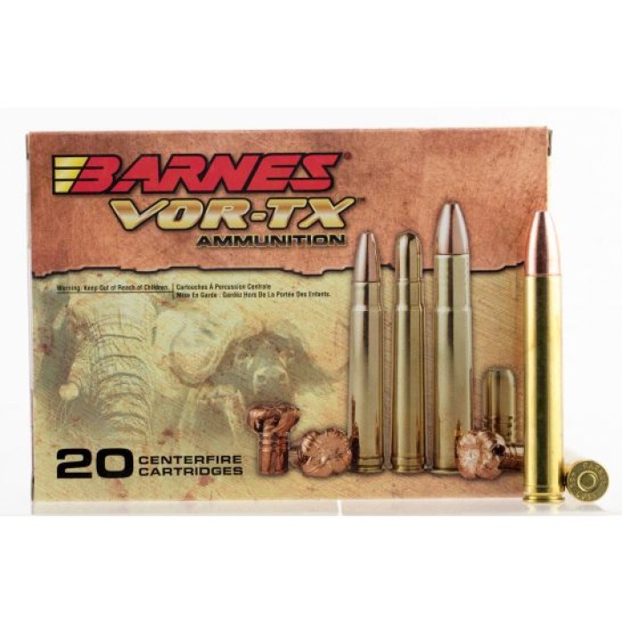 Barnes Bullets VOR-TX Safari 500 gr TSX Flat Base .458 Lott Ammo, 20/box - 22027