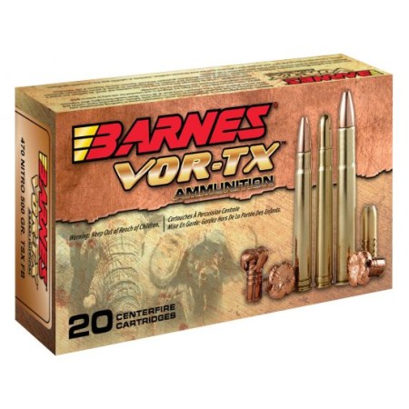 Barnes Bullets VOR-TX Safari 500 gr TSX Flat Base .470 Nitro Express Ammo, 20/box - 22030