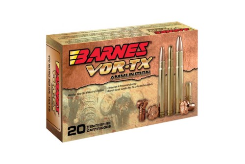 Barnes Bullets VOR-TX Safari 500 gr TSX Flat Base .470 Nitro Express Ammo, 20/box - 22030